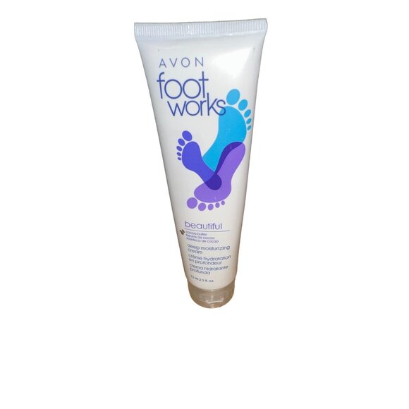 Avon Foot Works Beautiful Deep Moisturizing Cream Cocoa Butter & Vitamin E 3.4 O - Picture 1 of 3